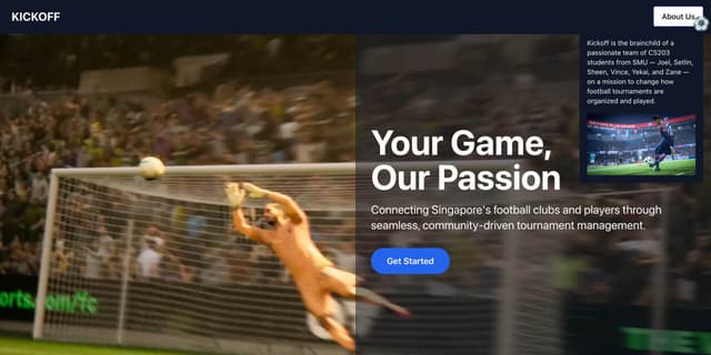 kickoff: football tournament management system
